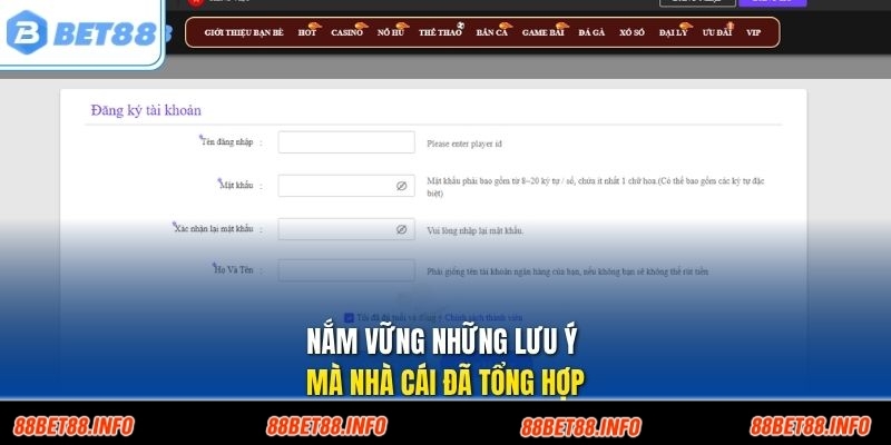 Nắm vững những lưu ý mà nhà cái đã tổng hợp