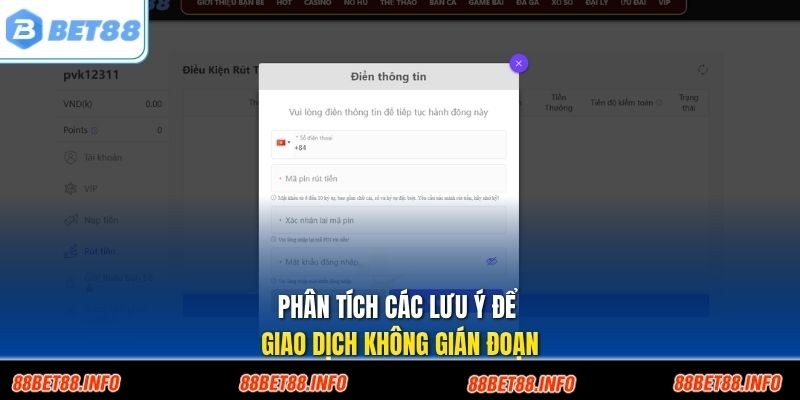 Phân tích các lưu ý để giao dịch không gián đoạn