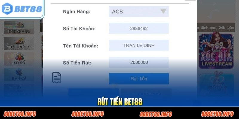 Rút Tiền BET88 An Toàn – Thủ Tục Thao Tác Chuẩn Chỉnh 2026
